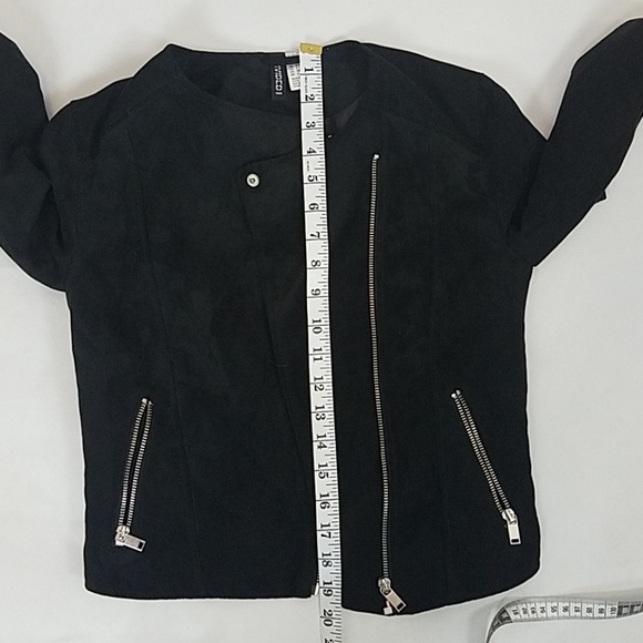 H & M Divided Black Suede Moto Jacket - Picture 6 of 7